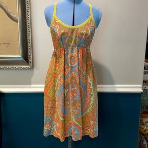 Anthropologie Moulinette Soeurs 100% Silk Floral Date Palm Dress Racerback
